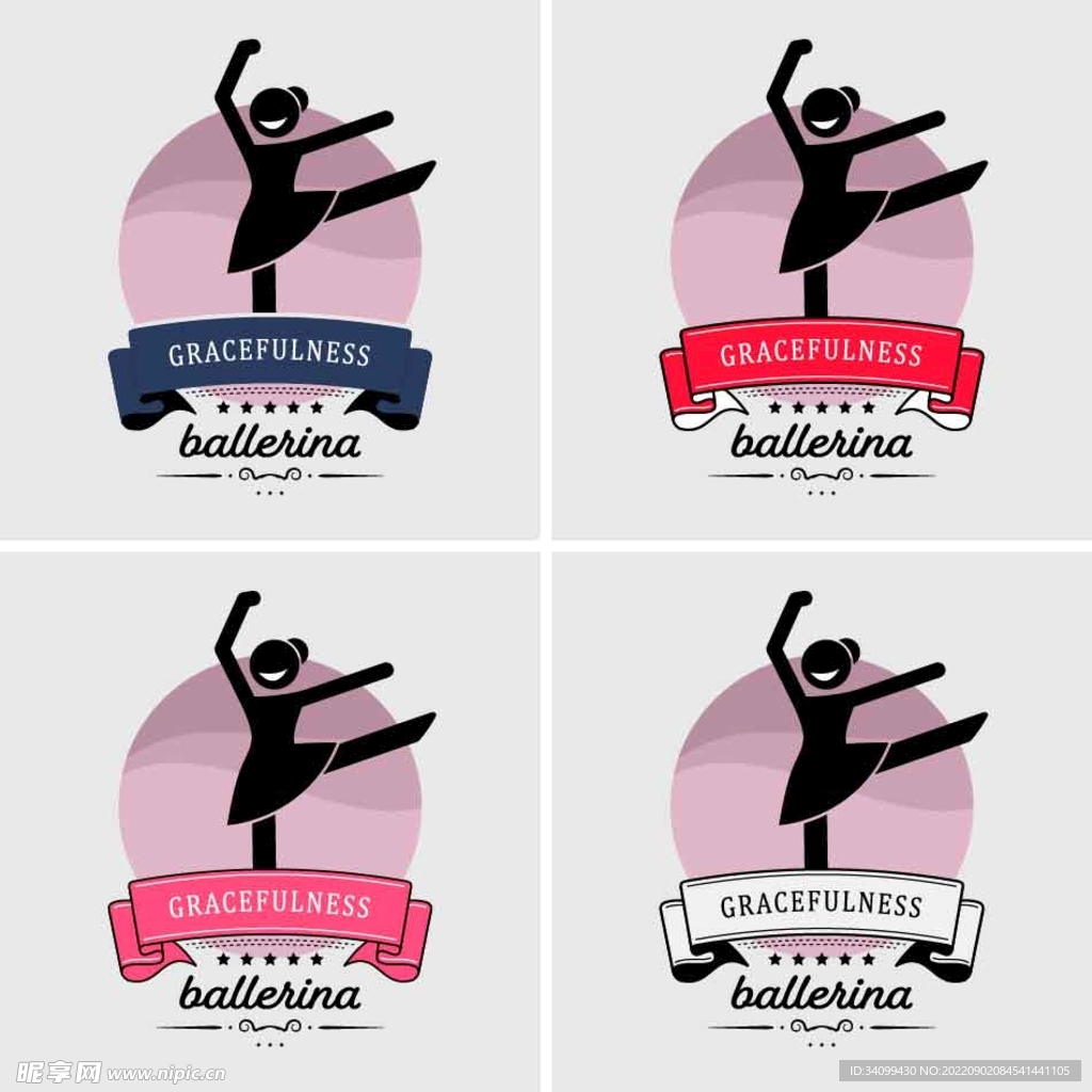 ai矢量简约芭蕾舞图标