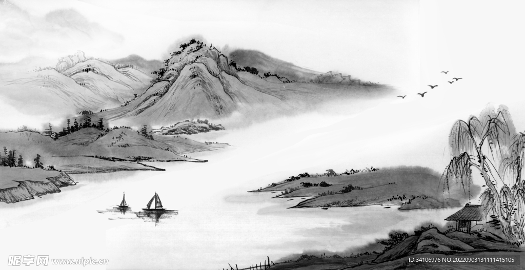 中国风水墨山水画