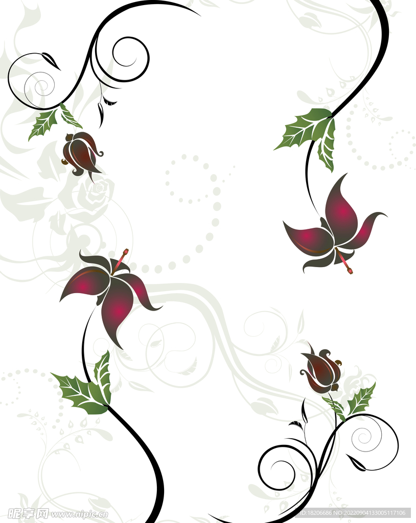 紫百合移门花纹