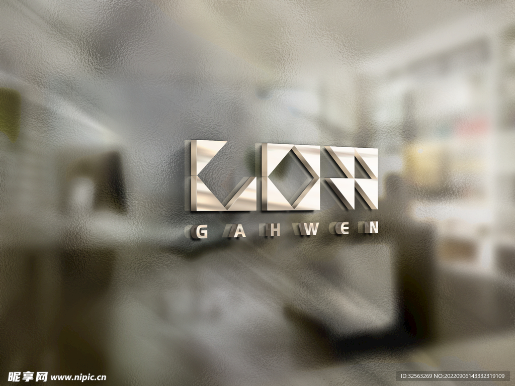 玻璃立体字logo样机