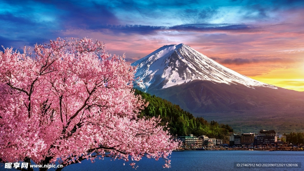 日本富士山风景名胜照片
