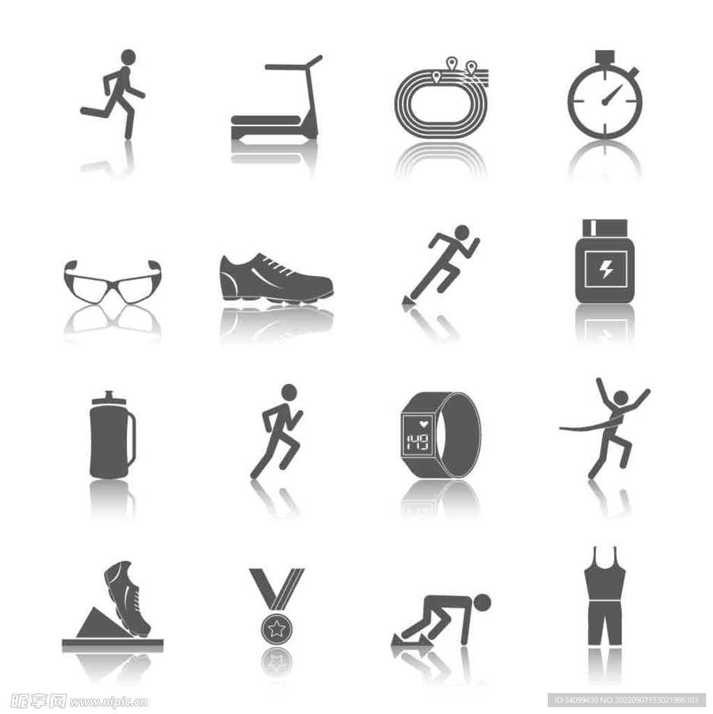 ai矢量跑步图标logo