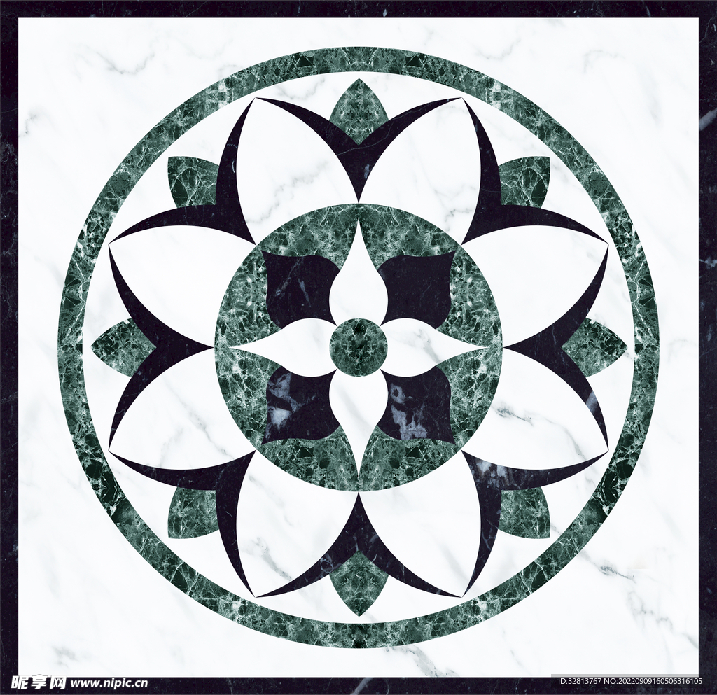 绿色仿大理石拼花地垫