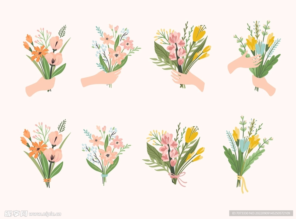 手中花束矢量素材