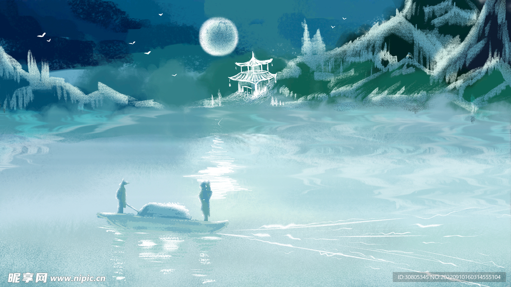 中国风建筑插画