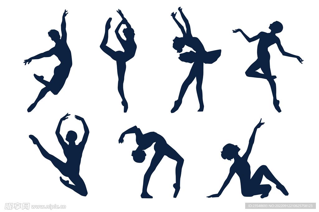 矢量舞蹈剪影