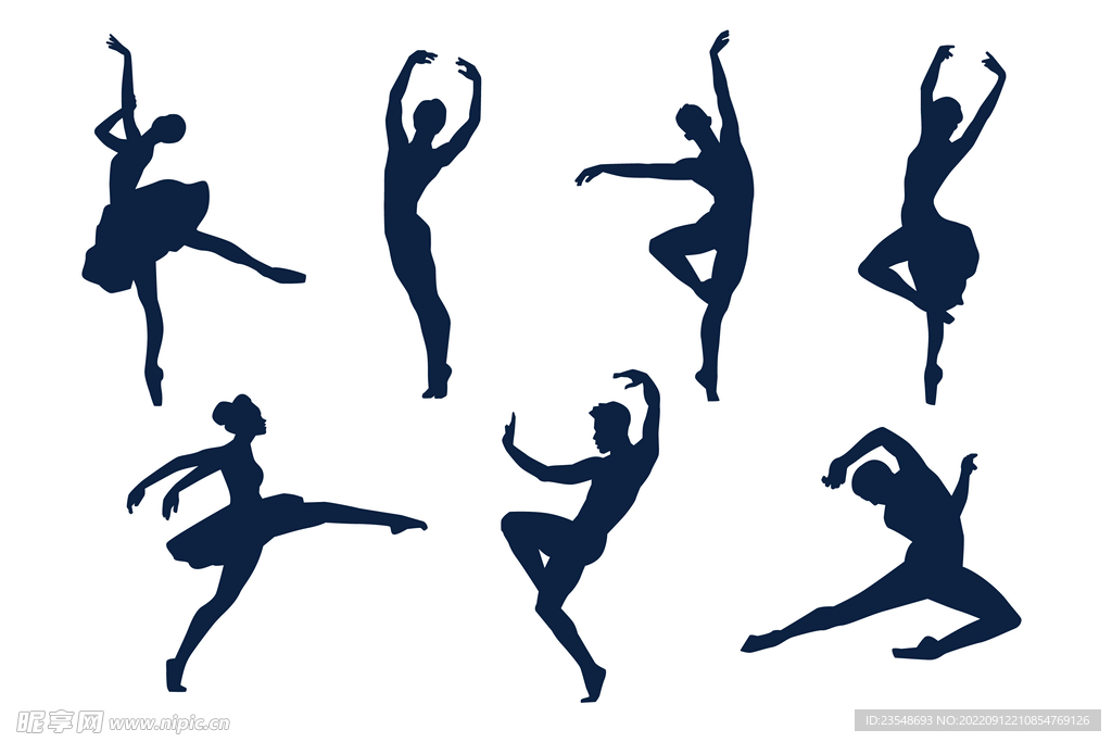 矢量舞蹈剪影
