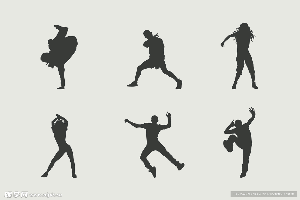 矢量舞蹈剪影