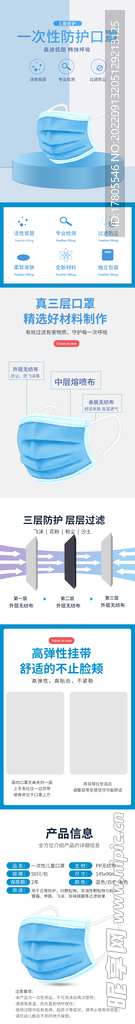 口罩详情页 成人儿童  医用 