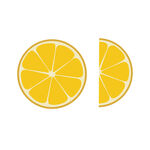 手绘柠檬橘子切面