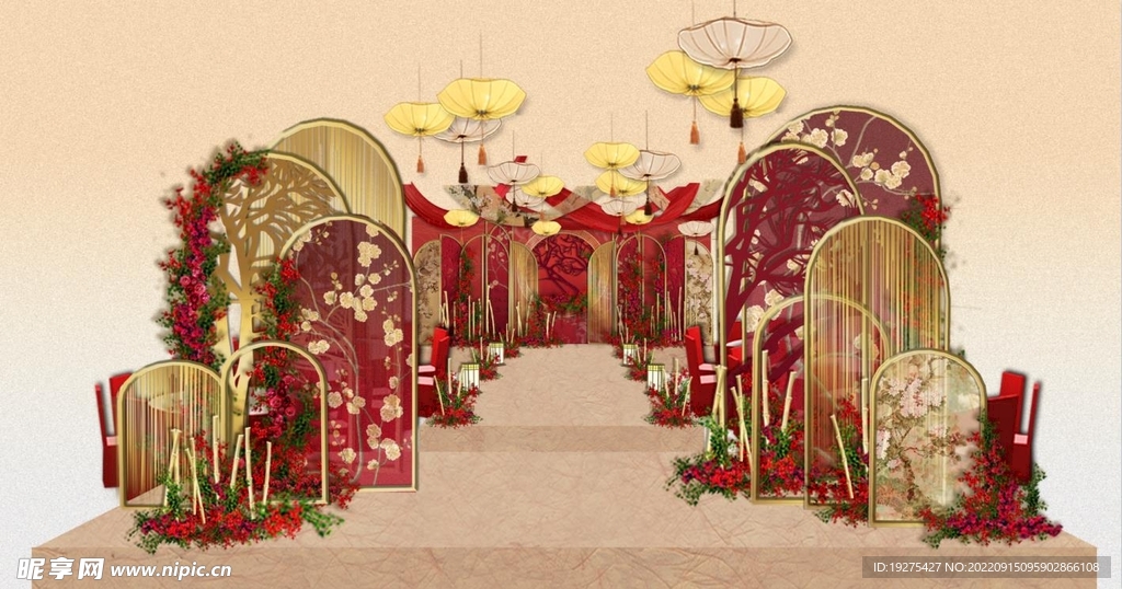 红色新中式婚礼