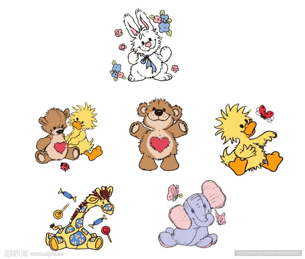 卡通动物矢量图