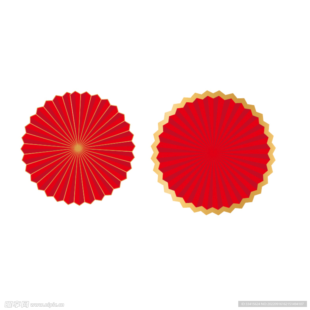 国风红色圆形纹样