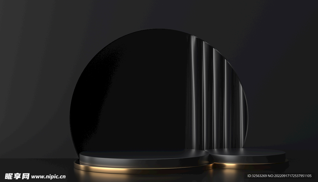 黑金简约几何展台背景