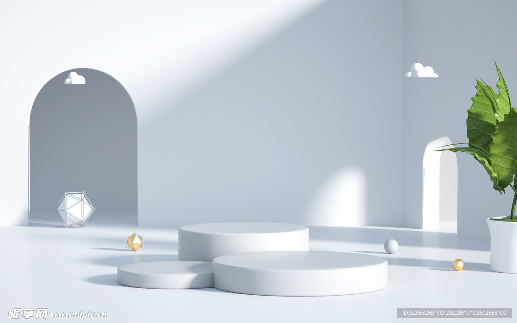 通透光影几何展台