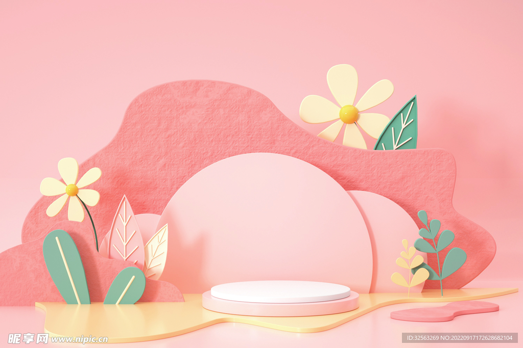 春季花朵电商展示台