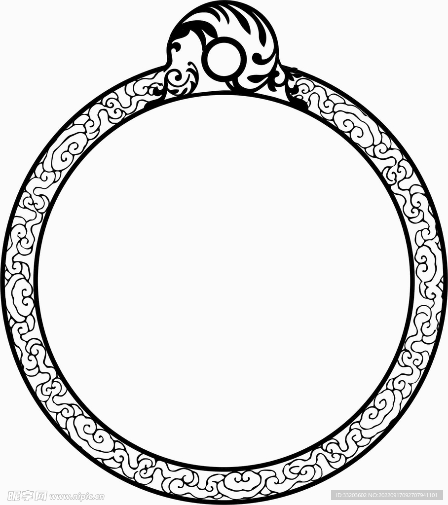 云纹外框  玉环边纹
