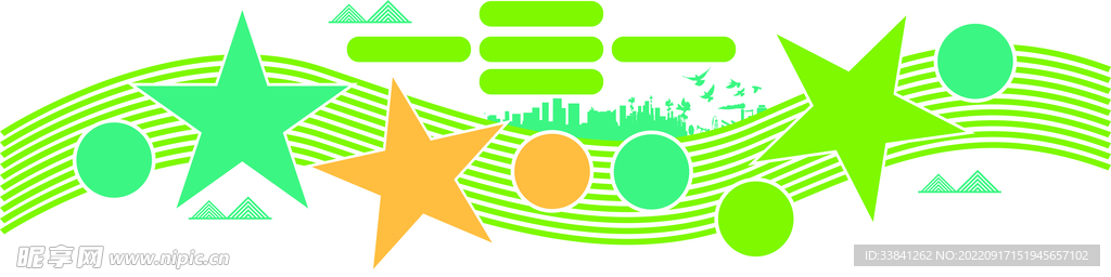 绿色彩色简约社区企业文化墙边框