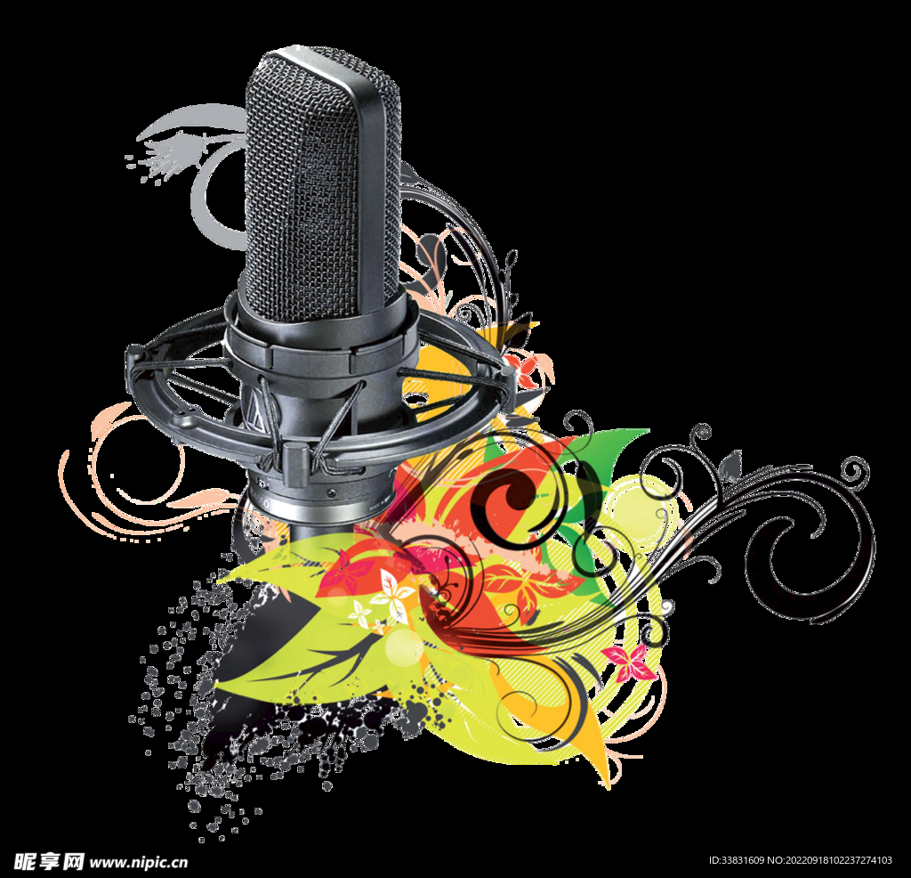 高清麦克风音乐摇滚海报背景素材