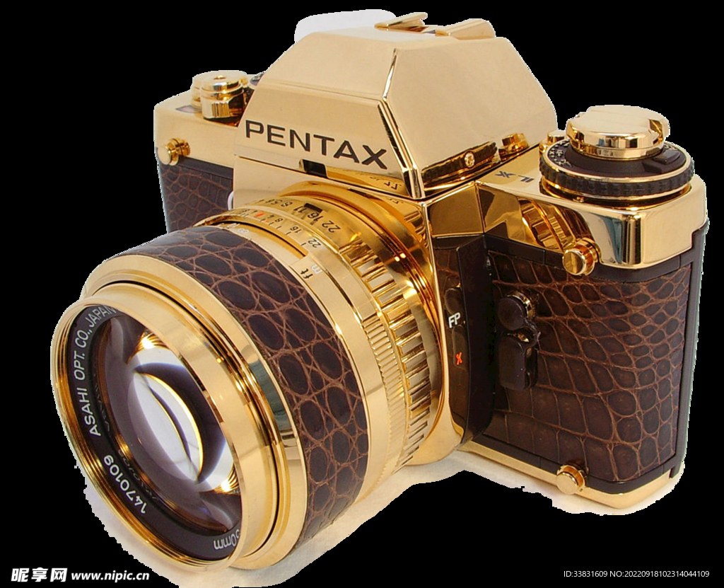 高清金色单反相机素材