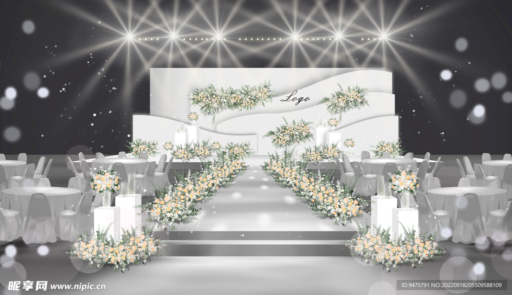 白色简约时尚婚礼