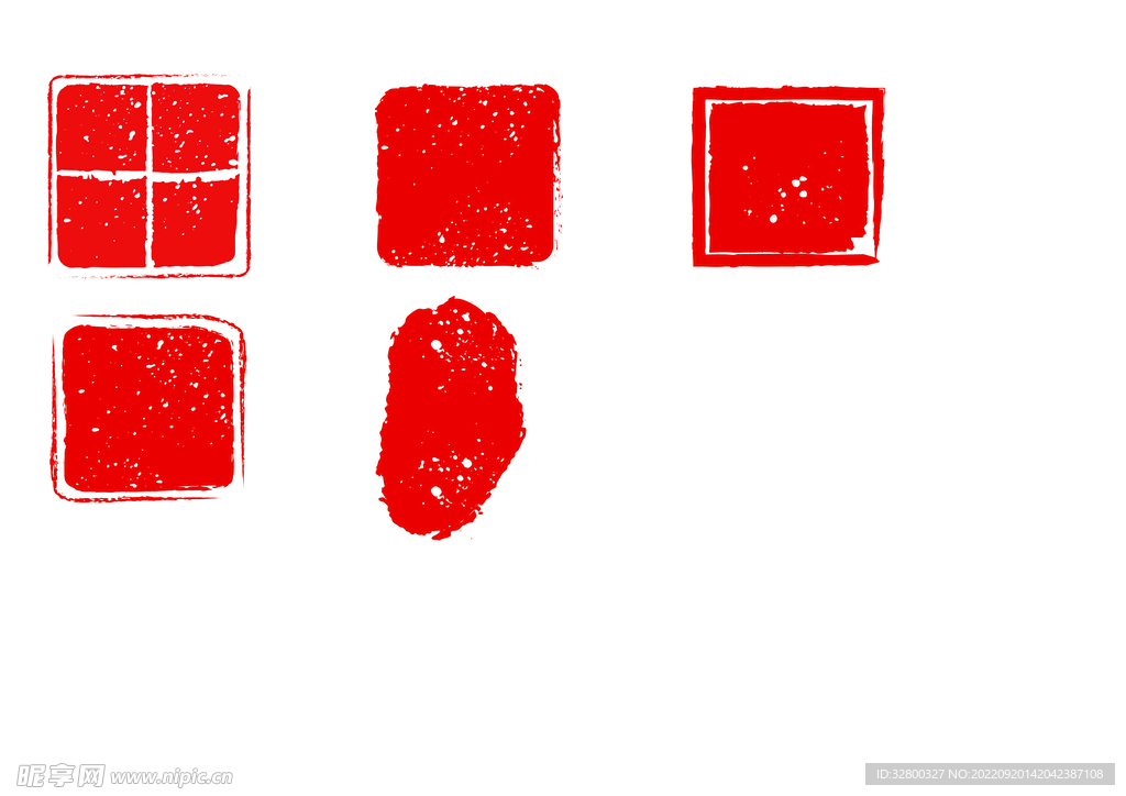 中国古代印章边框红色印泥