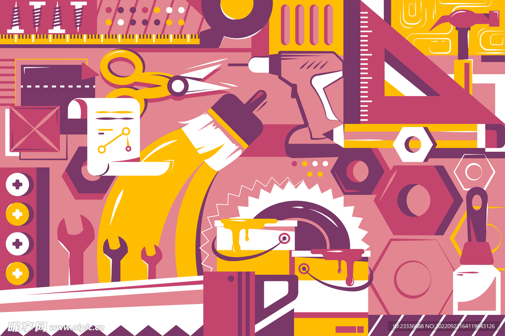 矢量几何扁平风插画