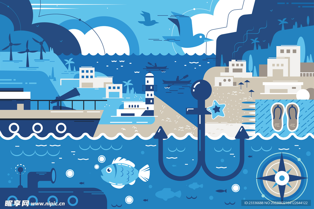 矢量几何扁平风插画