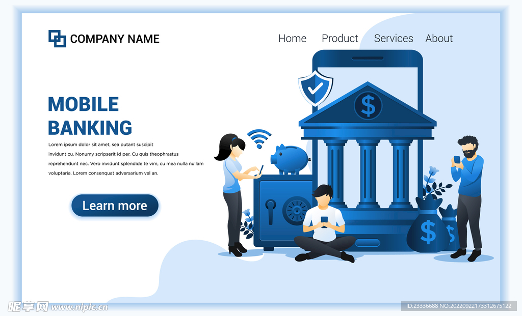 互联网扁平人物插画