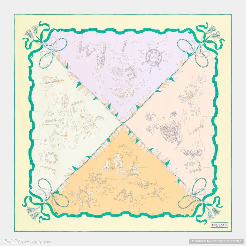 大牌  方巾  数码印花  