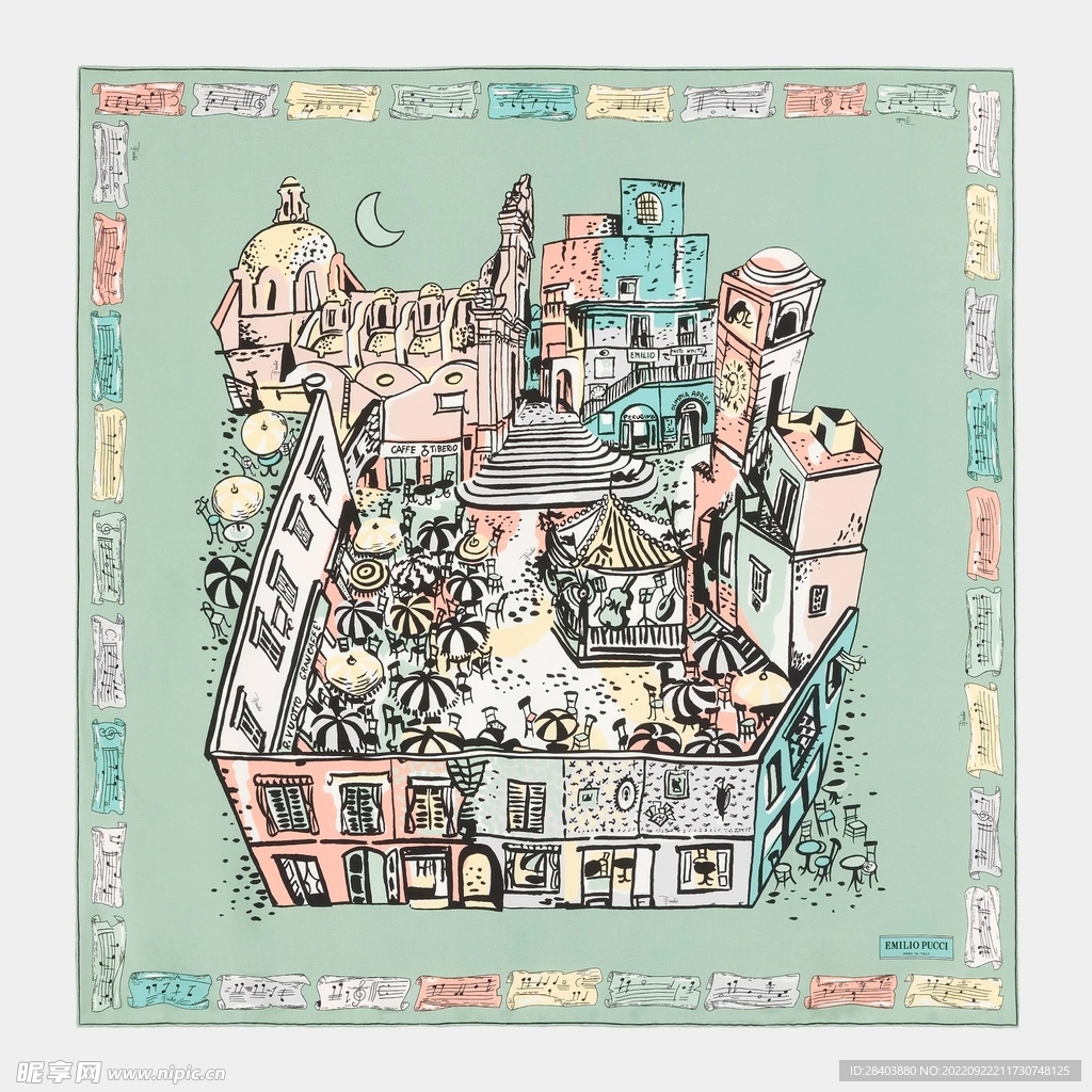 大牌  方巾  数码印花  