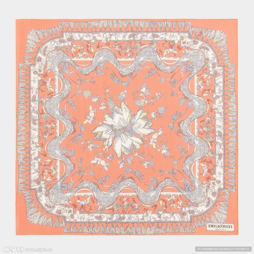 大牌  方巾  数码印花  P