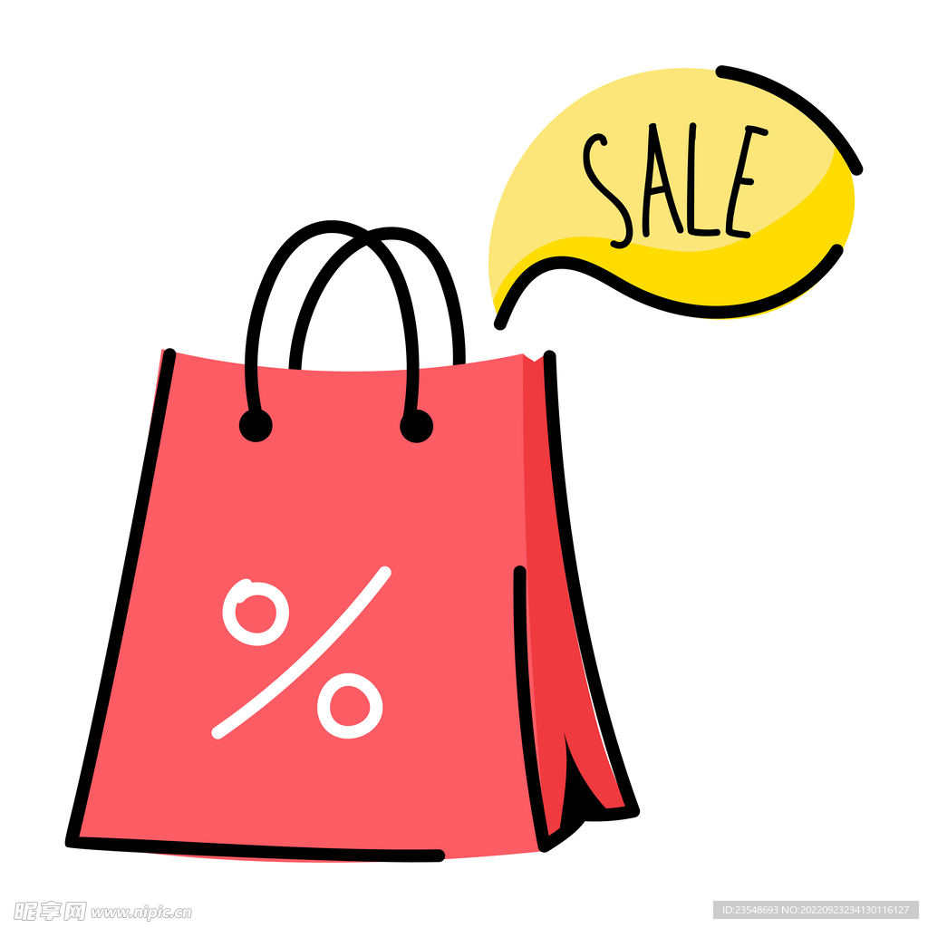矢量折扣袋子