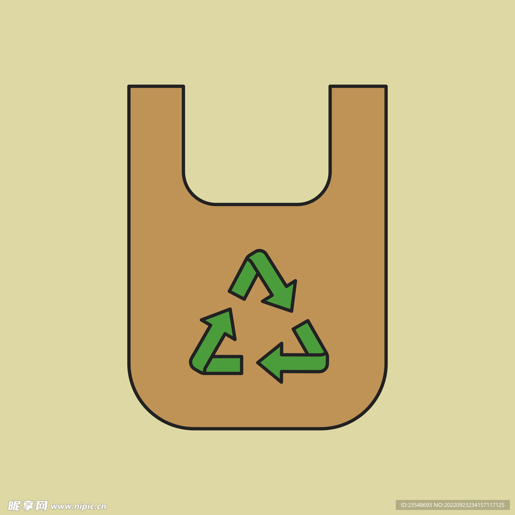 矢量可回收袋子