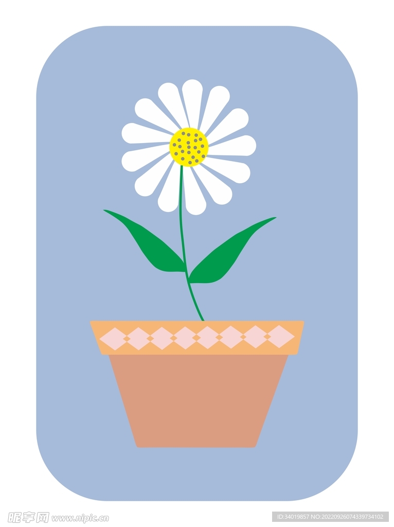 小清新花盆小白花元素花盆设计