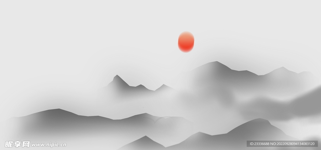 国风水墨山水素材