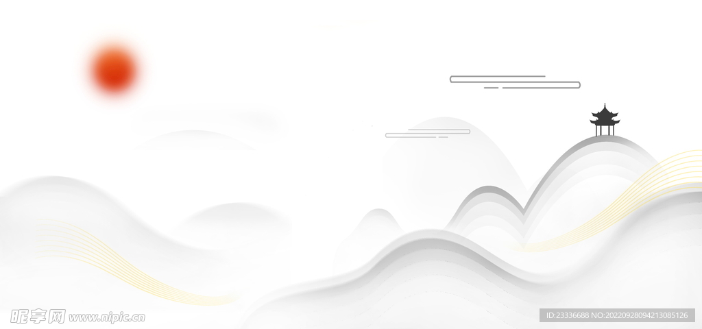 国风水墨山水素材