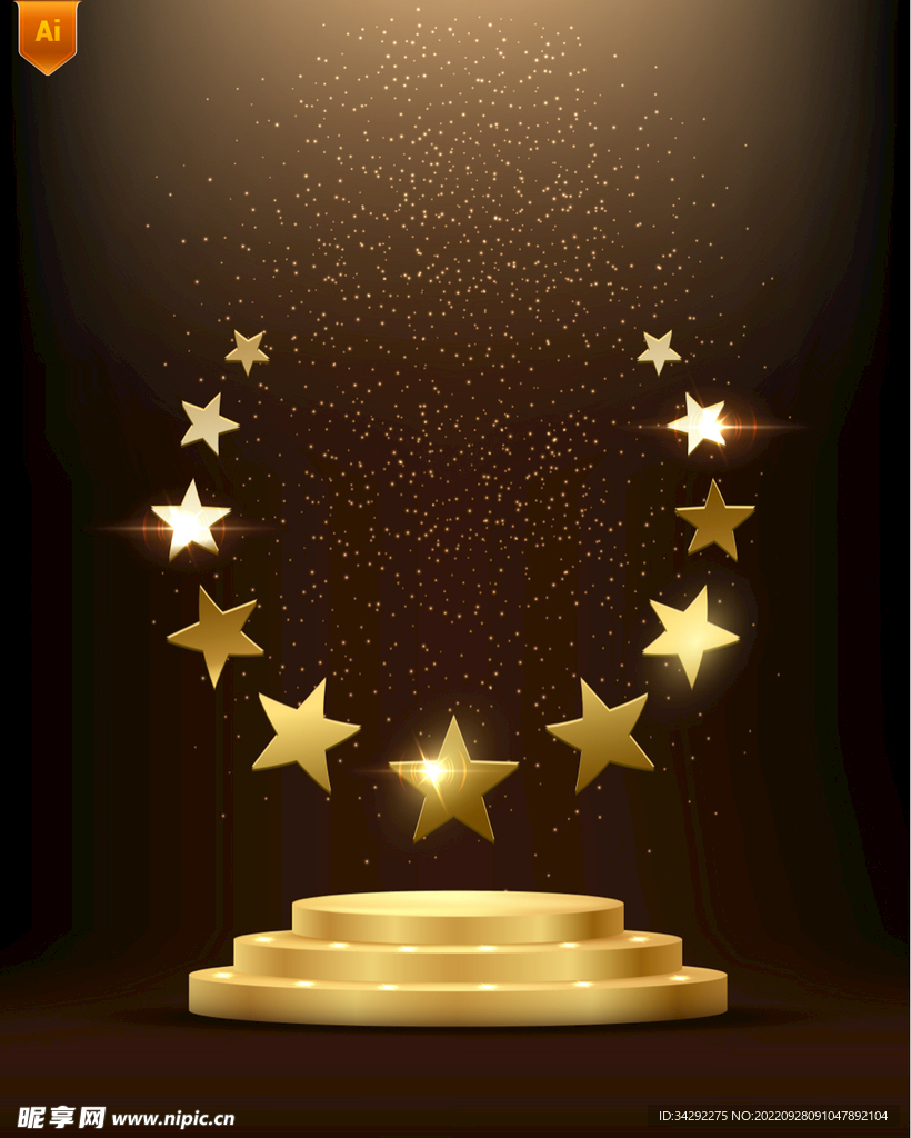 金色颁奖台