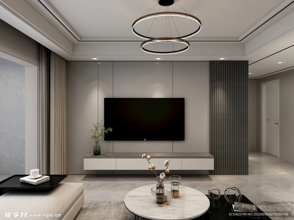 现代简约电视背景墙