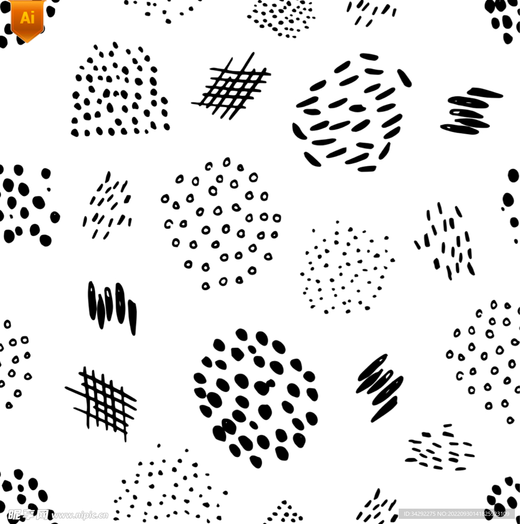 手绘斑点卡通图案