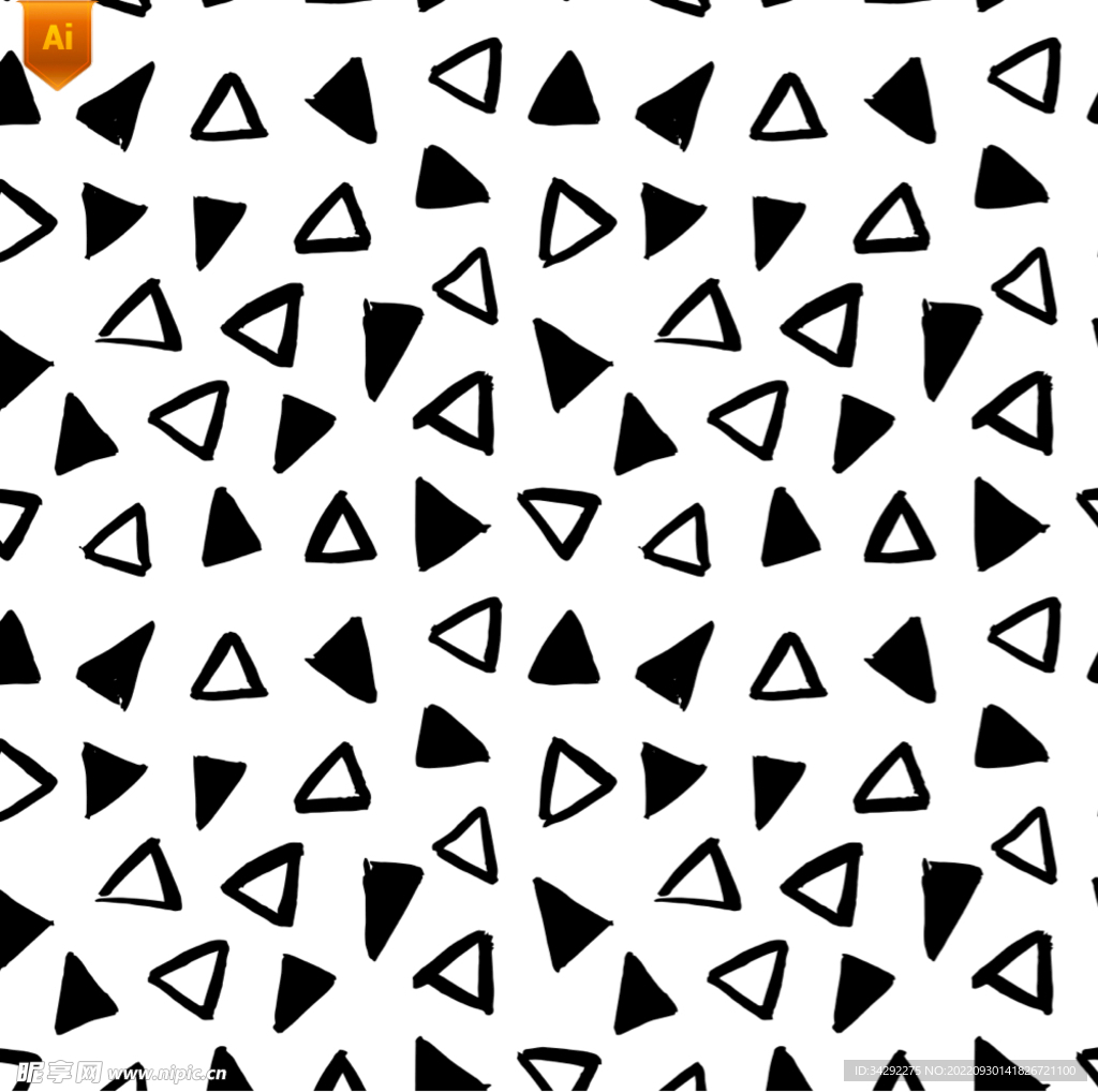 手绘简约三角图案