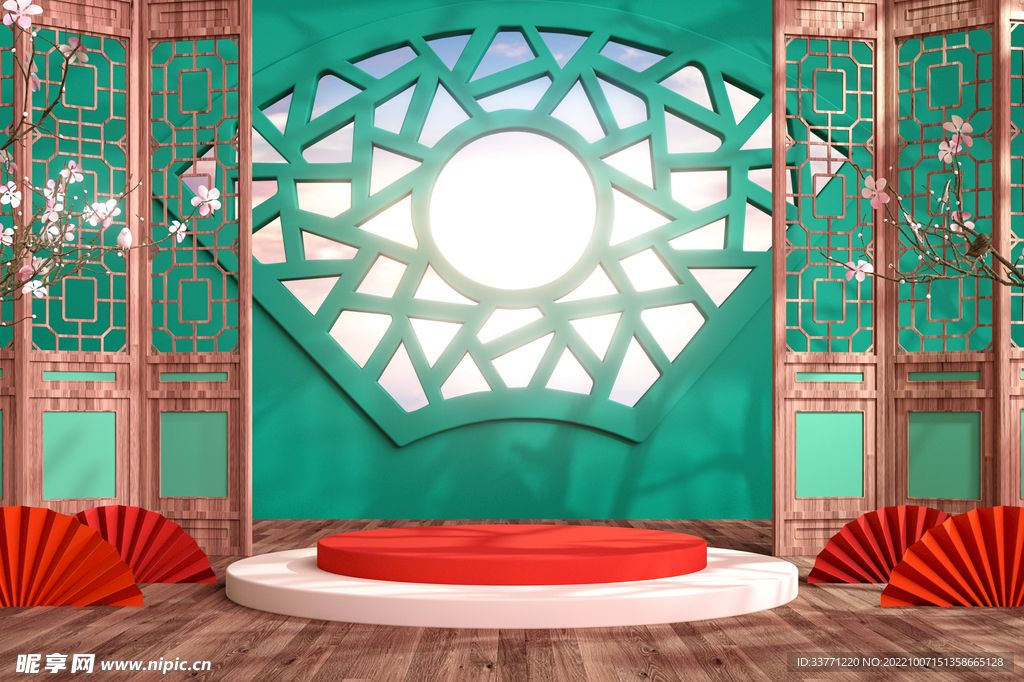 中式传统展台模型