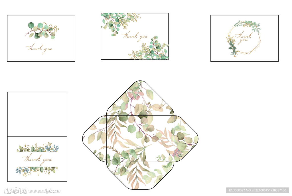 叶子卡片贺卡矢量文件叶子信封