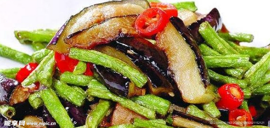 豆角茄子摄影图
