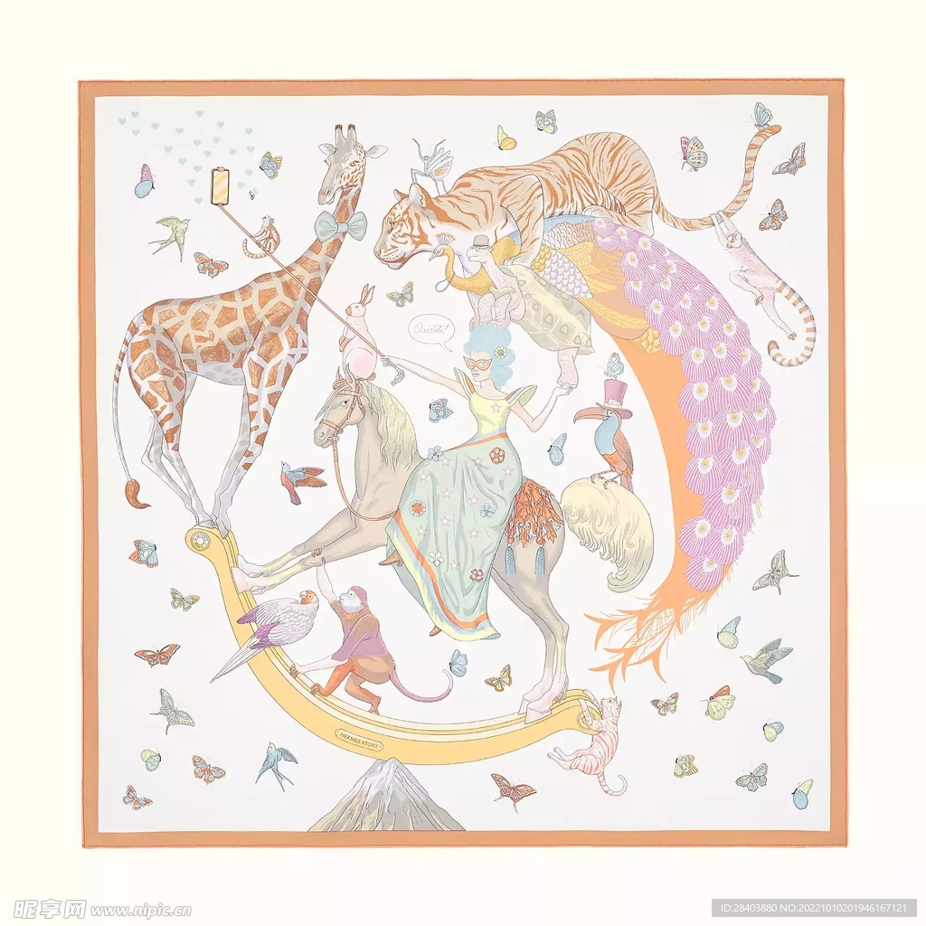 大牌  方巾  数码印花