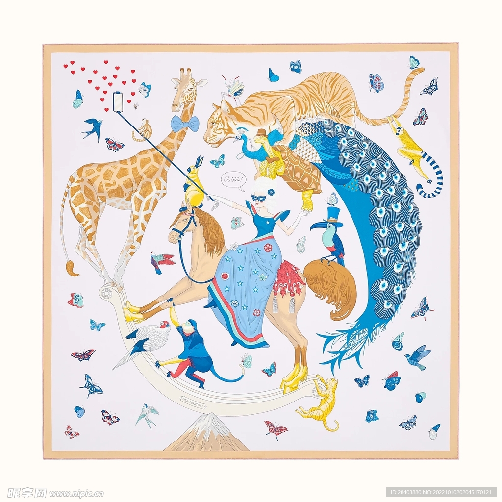 大牌  方巾  数码印花