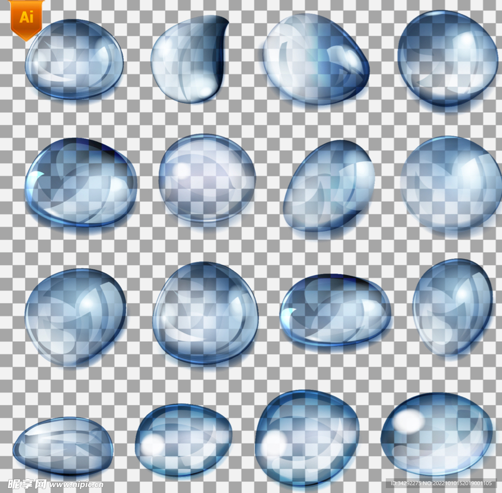 水滴水珠矢量插画