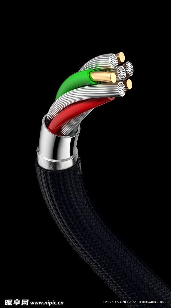 电线数据线解剖图C4D 3D