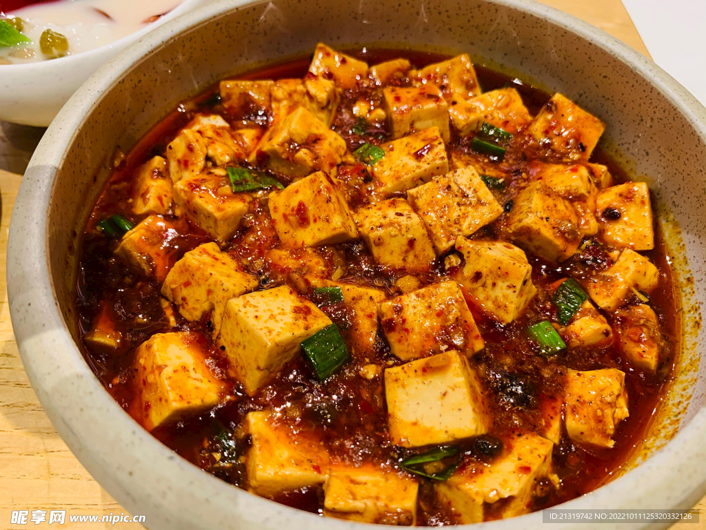 麻婆豆腐特写摄影