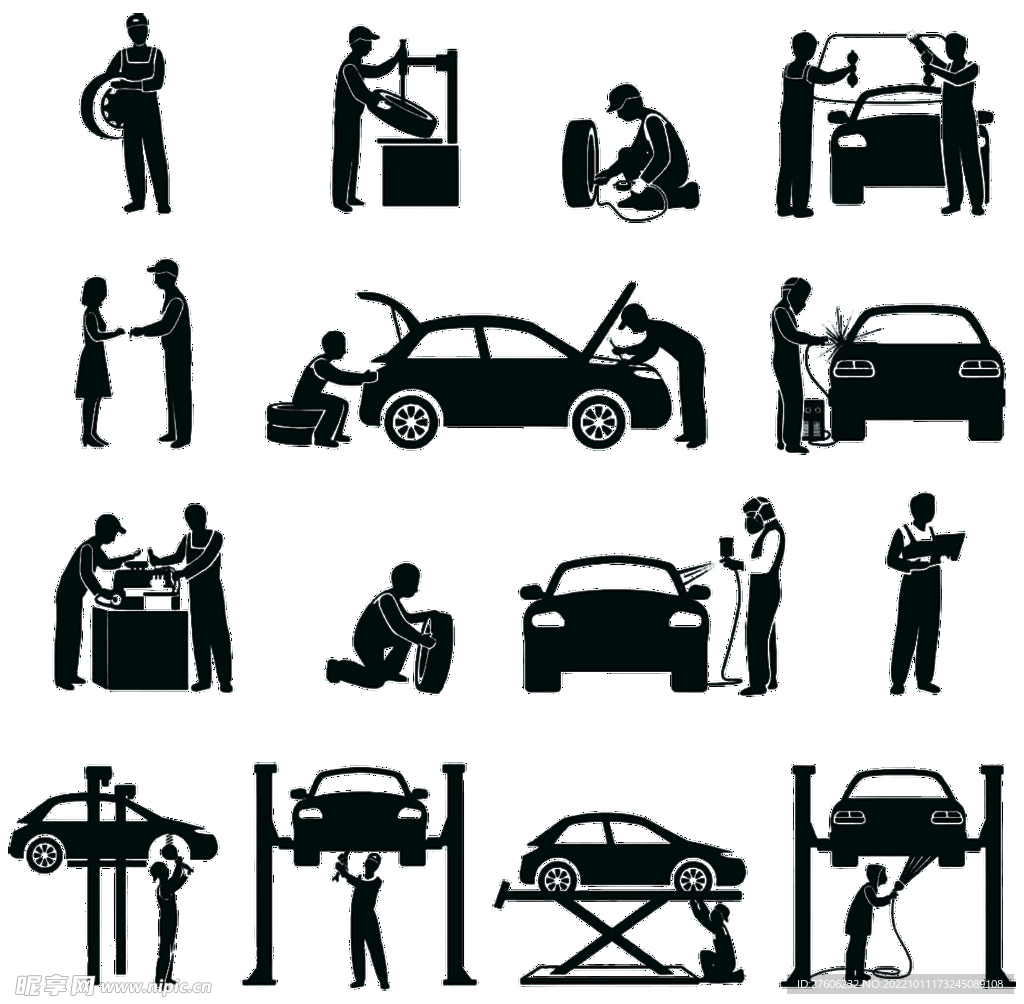 汽车类图标剪影